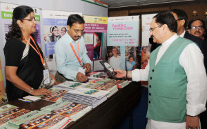 The Union Minister for Health & Family Welfare, Shri J.P. Nadda visiting an exhibition at the inaugural session of the International Meeting for Ending TB, in New Delhi on March 21, 2016.