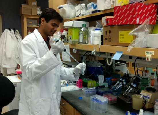 Dr Rajesh Gunage in his lab.